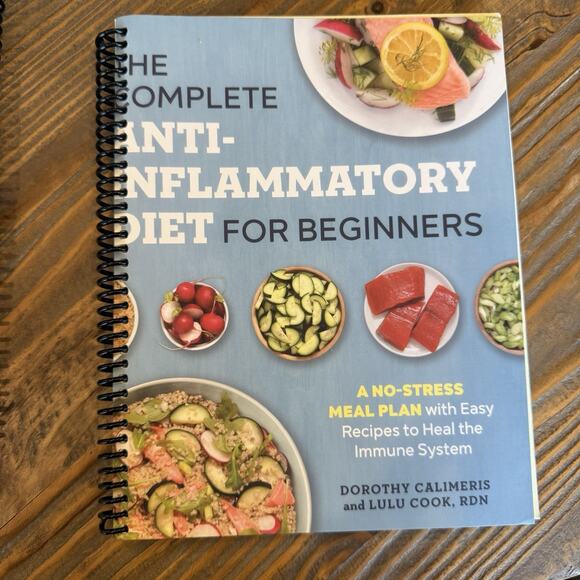 Anti-Inflammatory Diet Cookbooks Meal Prep Lot Of 2 Lay Flat Spiral Bound Books - Picture 4 of 5